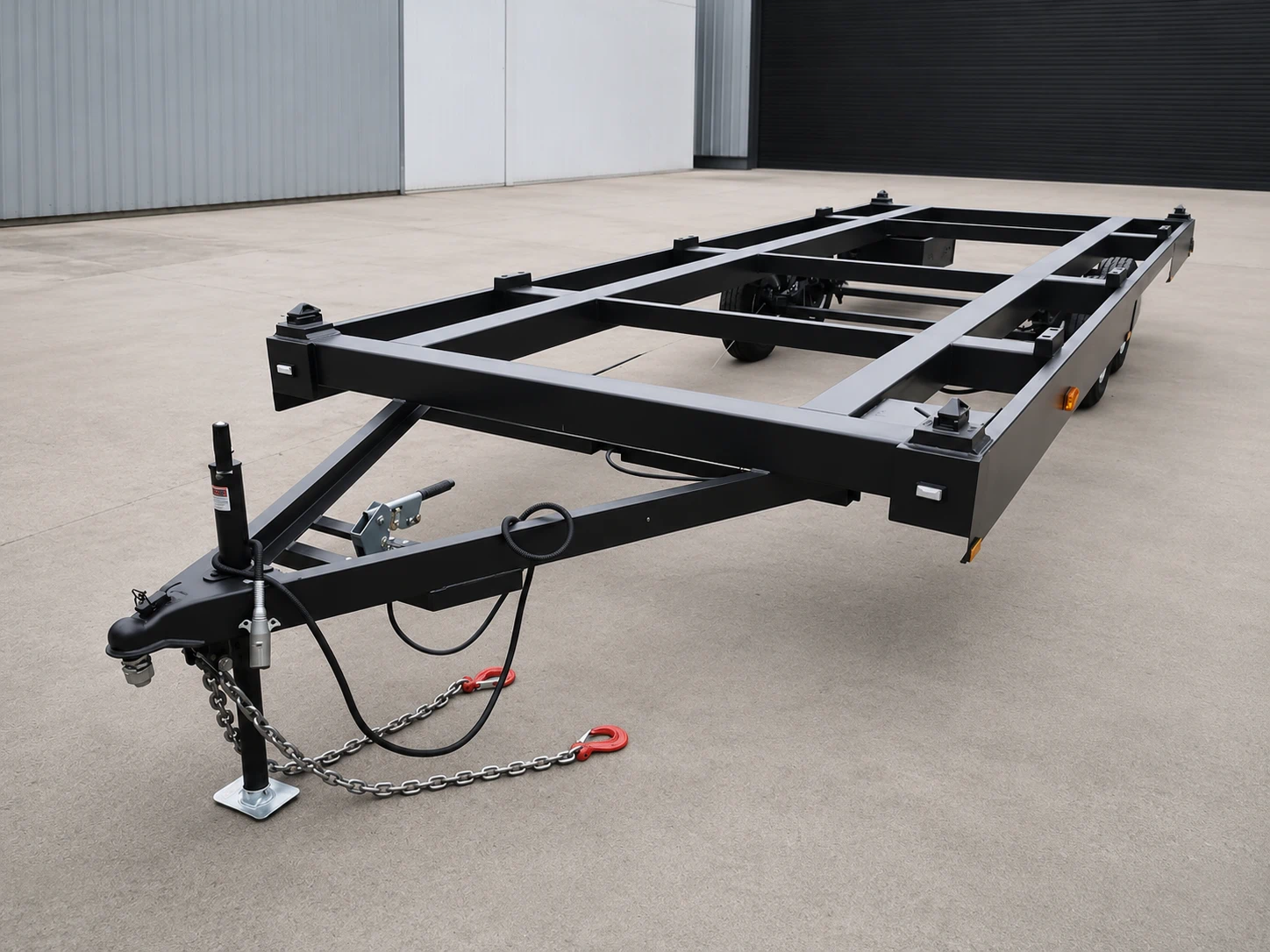 コンテナ建築用20ftカスタムトレーラーシャーシ｜Yustellar Cubox 工場製造